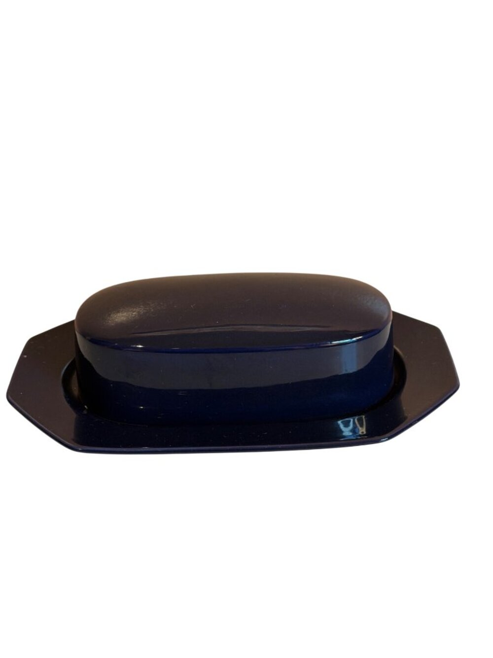 Mikasa Bristol Blue Ceramic Butter Dish With Lid Rectangular DU 500 Japan